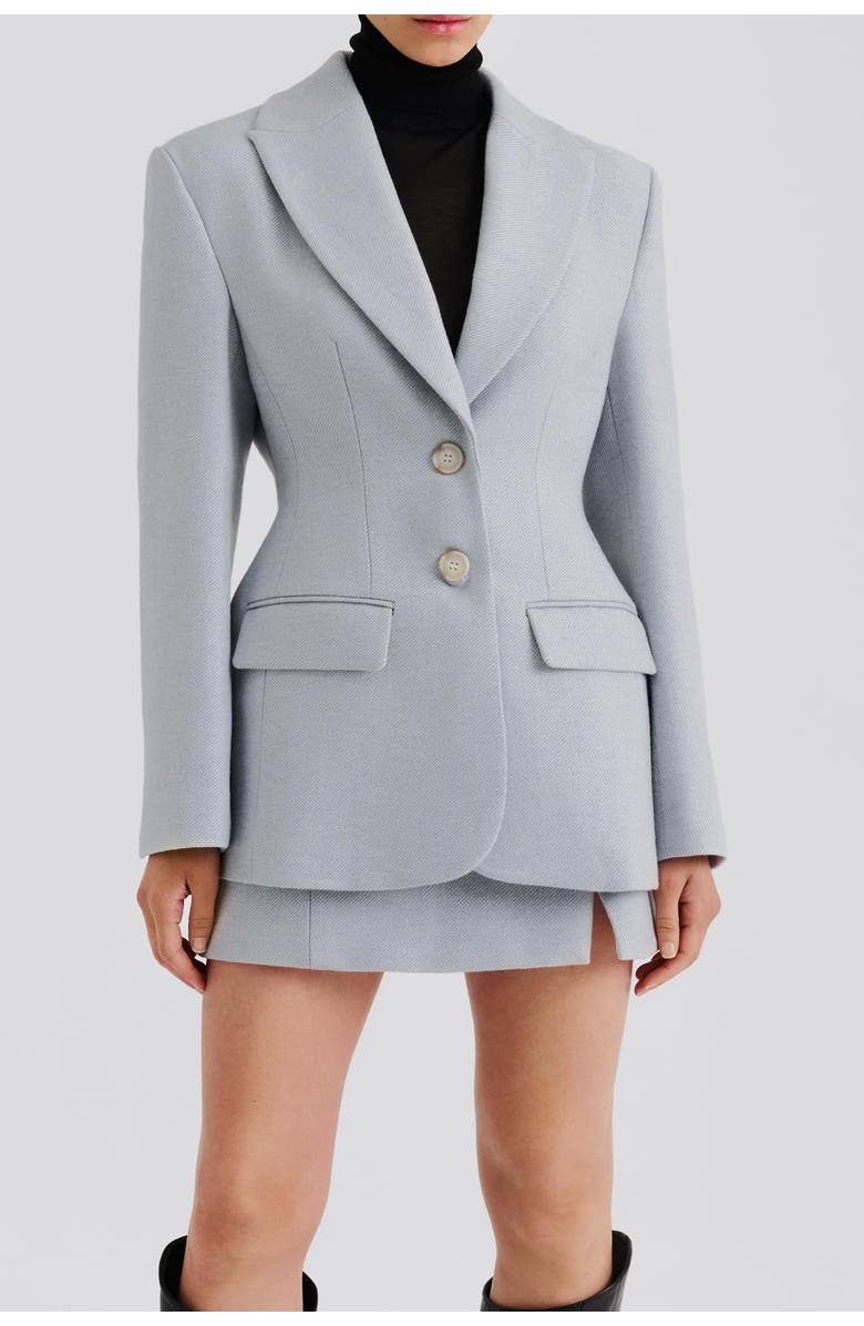 Malina Ella Tailored Peplum Blazer, Alternate, color, Blue Fishbone