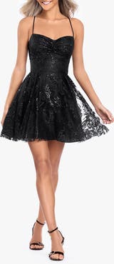 Blondie Nites Pinch Glitter Party Minidress