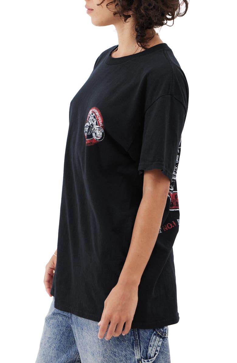 BDG Urban Outfitters Pasadena Moto Cotton Graphic T-Shirt, Alternate, color, Black