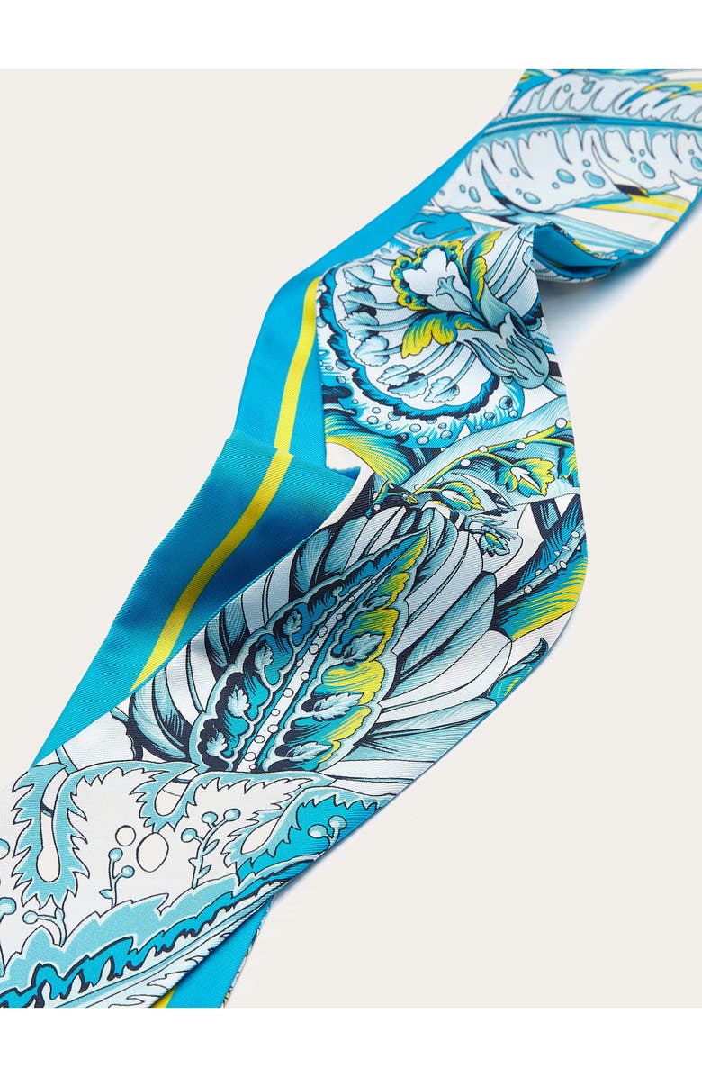 FERRAGAMO Fern Print Silk Twilly Scarf, Alternate, color,