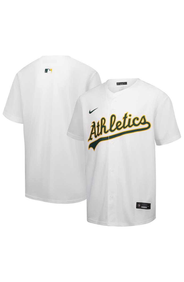 Nike Youth Nike White Athletics Home Game Jersey, Main, color, White