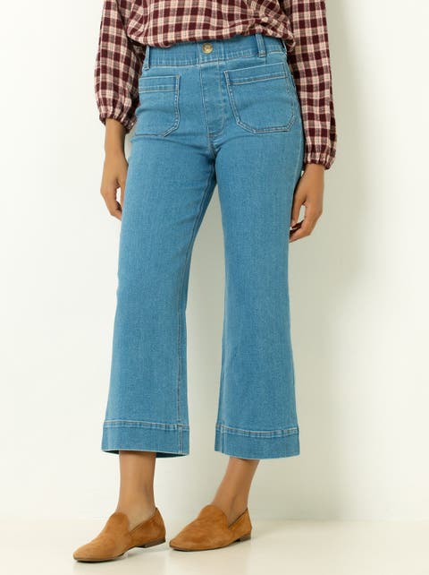 Single Stitch High Waist Crop Jean