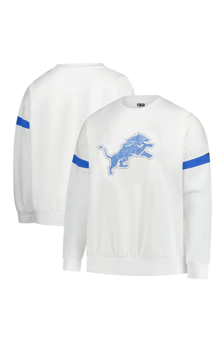 FANATICS Women's Fanatics White Detroit Lions Plus Size Fleece Pullover Sweatshirt, Alternate, color, White