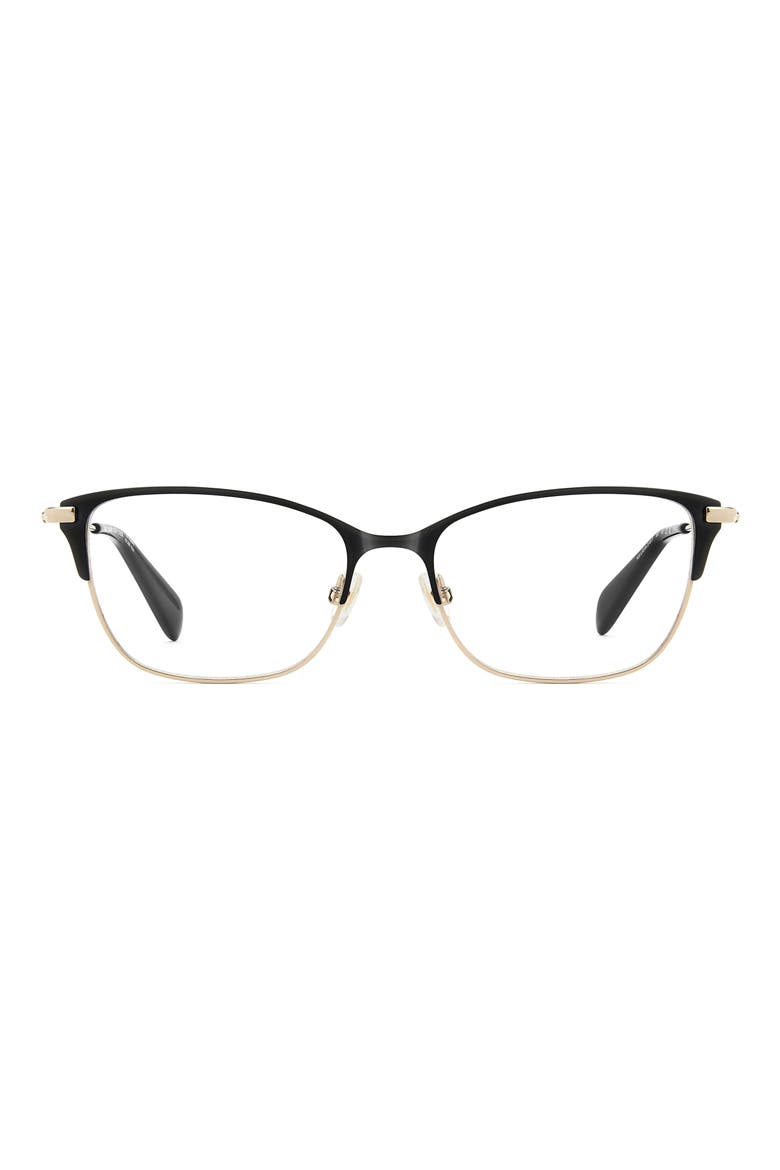lidia 54mm rectangular reading glasses, Main, color, BLACK