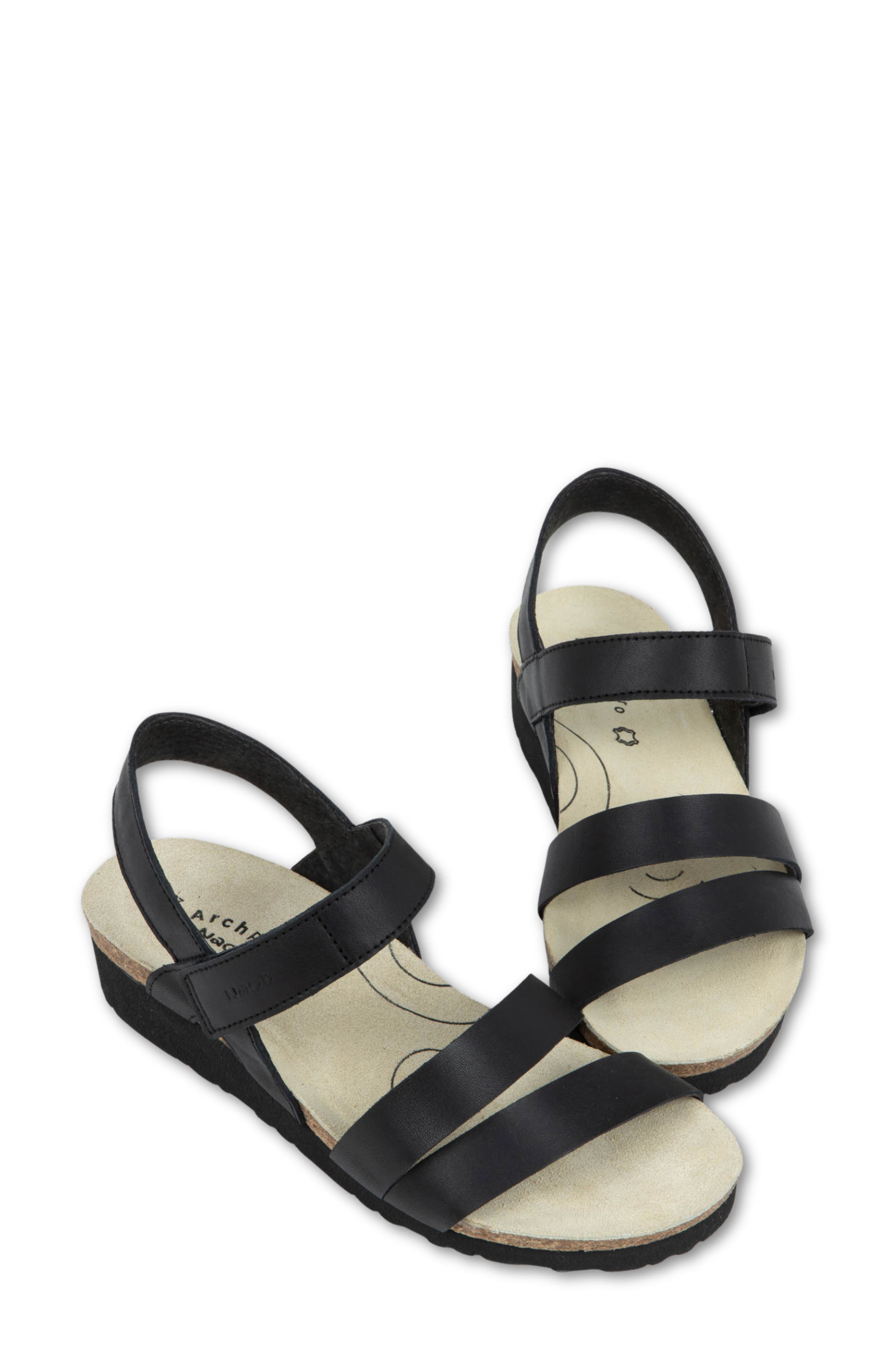 Naot Kayla Arch Pro Sandal, Alternate, color, Black Leather