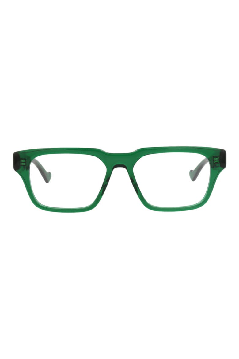 53mm Rectangular Optical Glasses, Main, color, GREEN GREEN TRANSPARENT