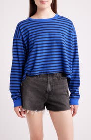 Daydreamer Meet n Greet Striped Long Sleeve Cropped T-Shirt