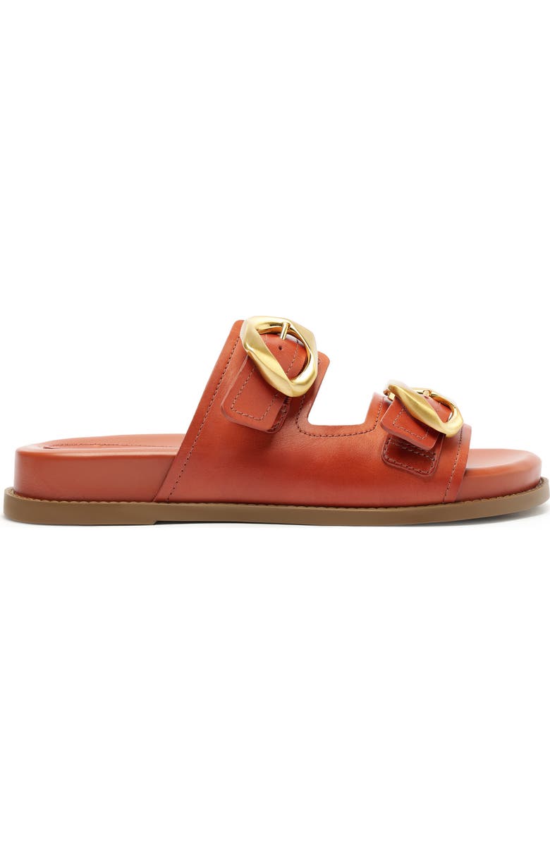 Schutz Olga Buckle Sporty Slide Sandal, Alternate, color, Sunset Ochre