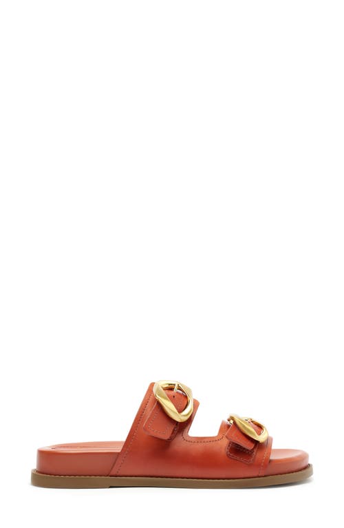 Shop Schutz Olga Buckle Sporty Slide Sandal In Sunset Ochre