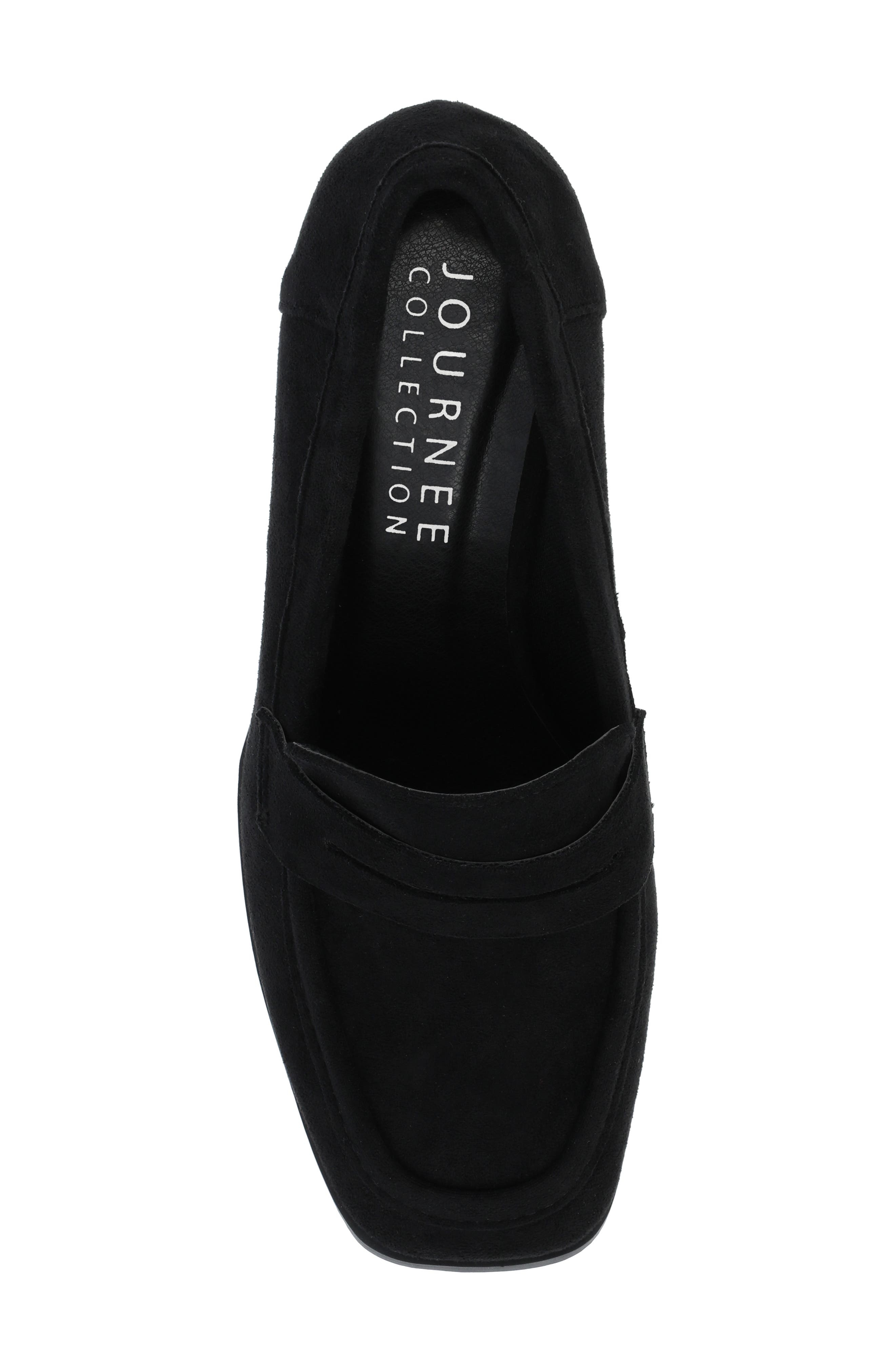 Journee Collection Malleah Loafer Pump, Alternate, color, Black Suede
