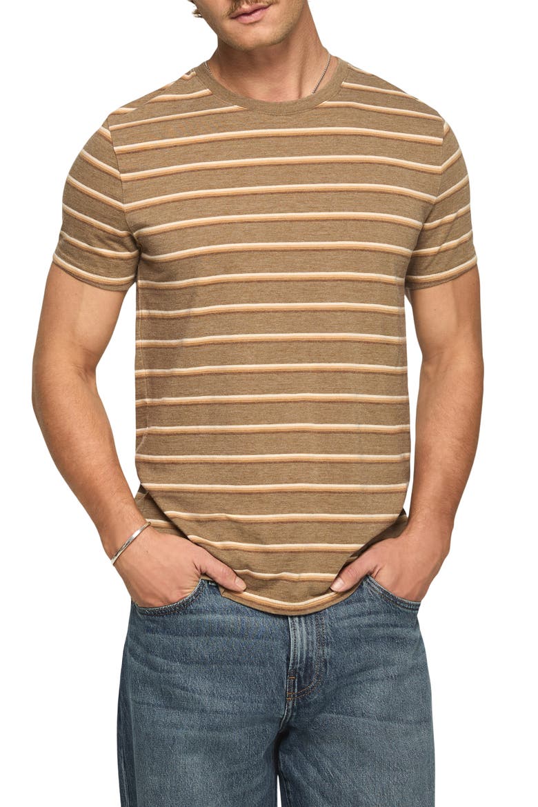 Stripe Crewneck T-Shirt, Main, color, KANGAROO MULTI