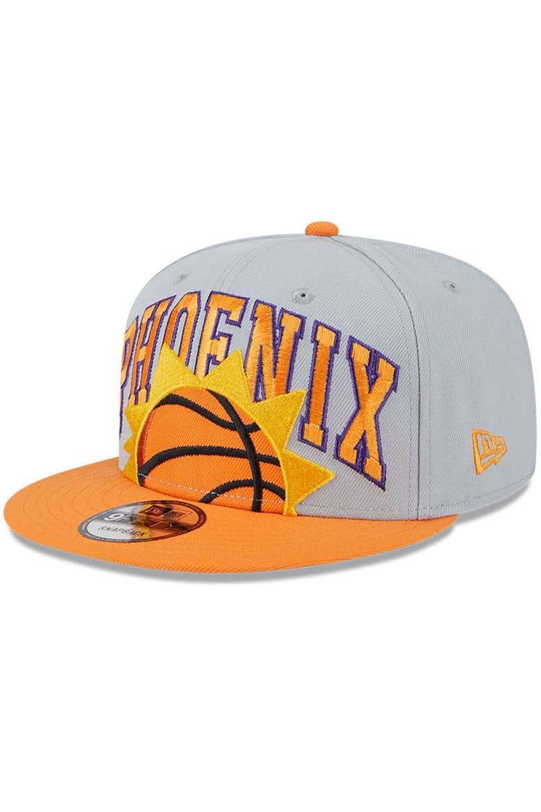 Men's New Era Gray/Orange Phoenix Suns Tip-Off Two-Tone 9FIFTY Snapback Hat, Main, color, Gray