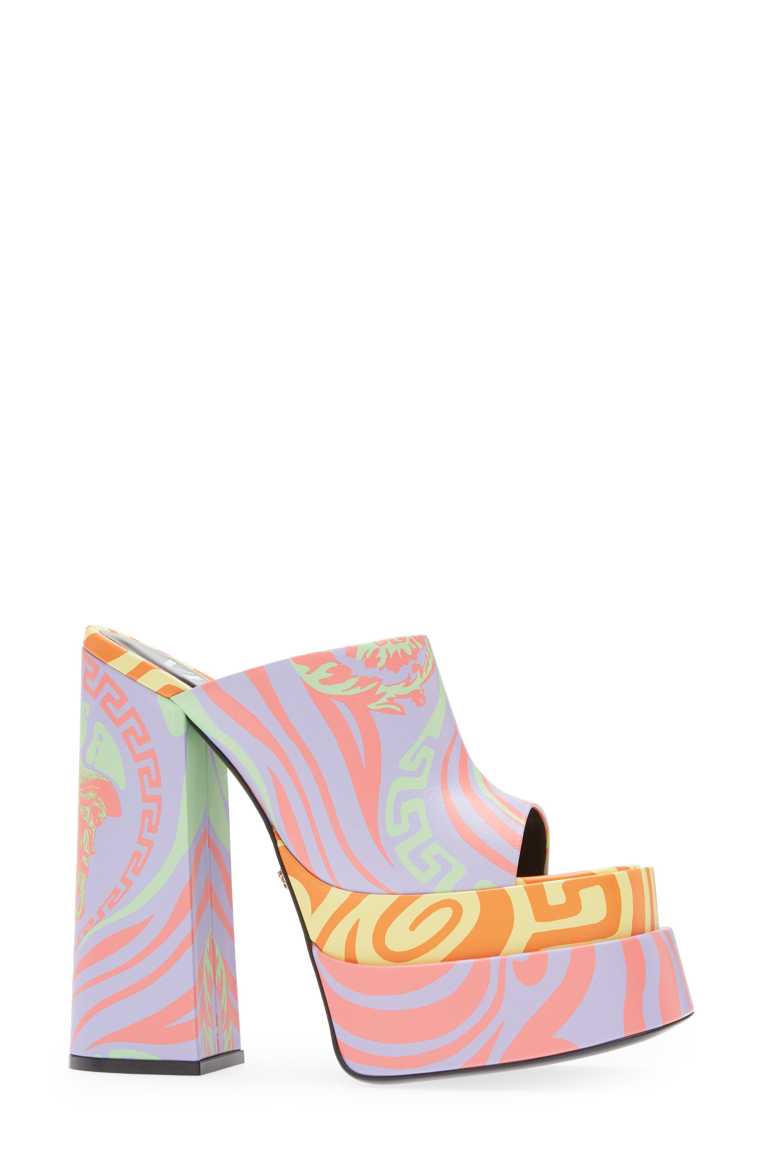 Versace Medusa Music Platform Slide Sandal, Alternate, color, 