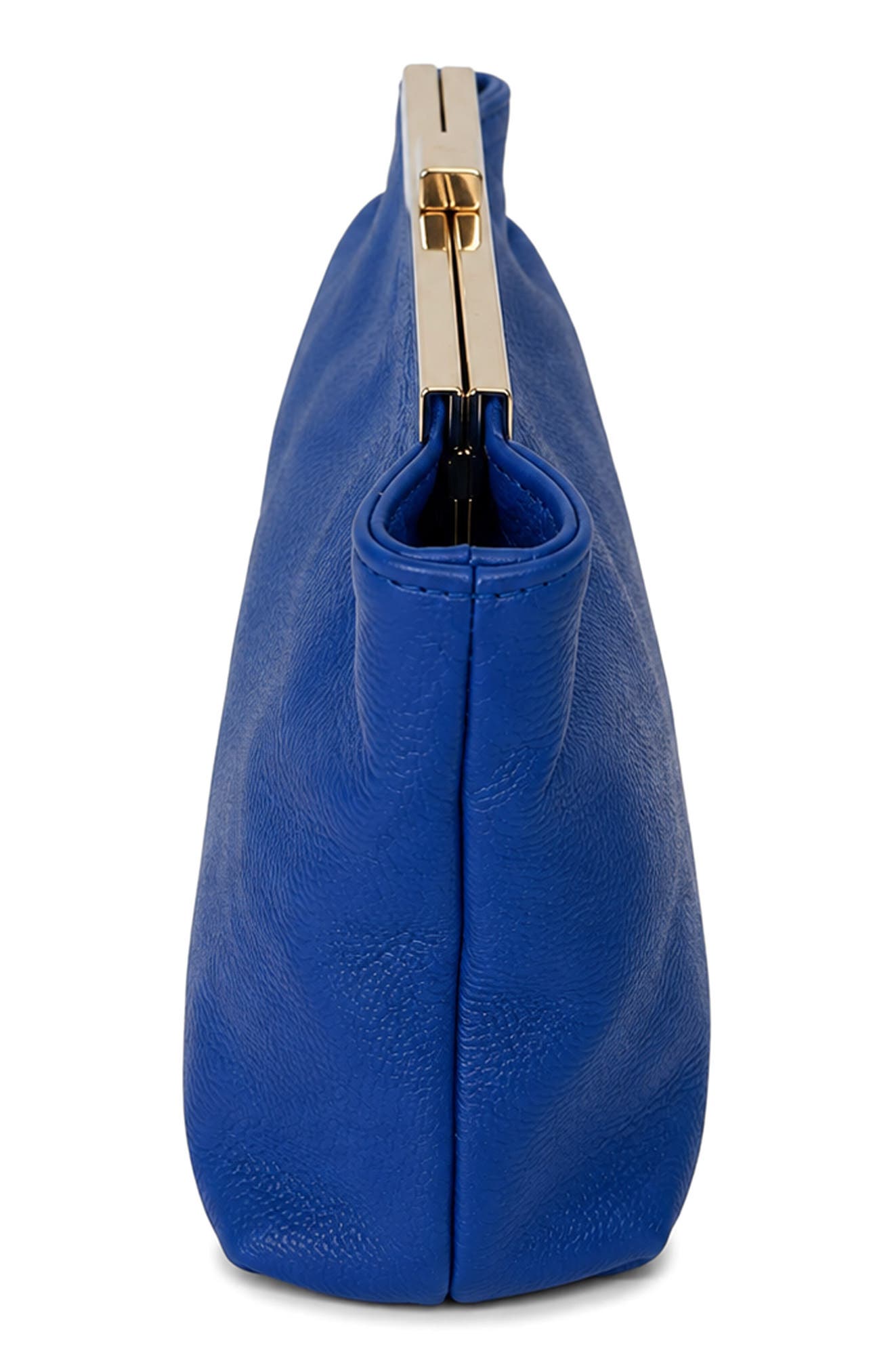 Natalia Leather Clutch, Alternate, color, BLUE