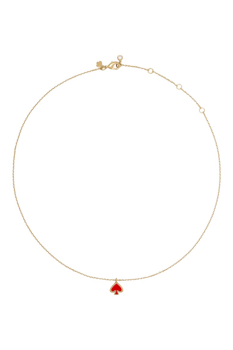 mini spade pendant necklace, Alternate, color, HOT CINNAMON