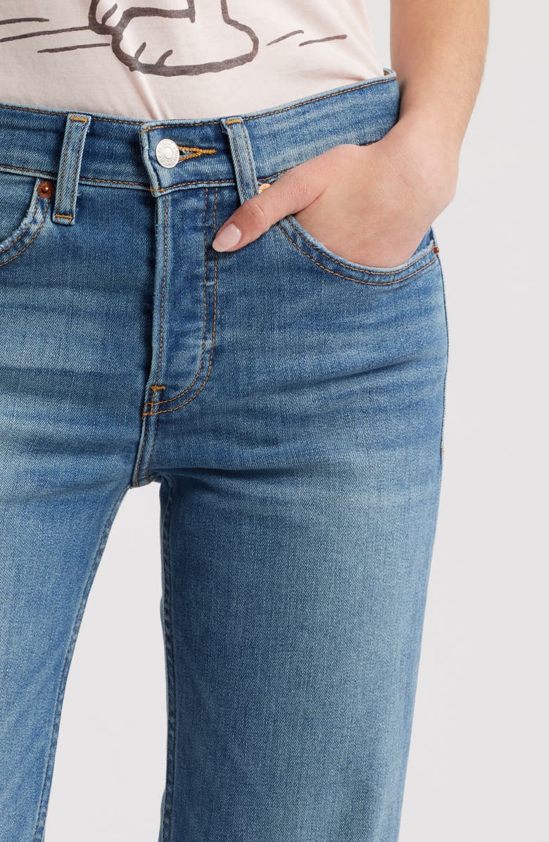 Re/Done Slim Straight Crop Jeans, Alternate, color, Blasted