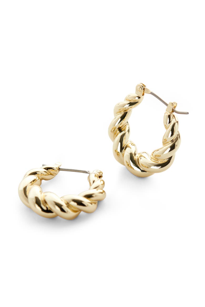 Twisted Hoop Earrings - Paris, Main, color, Gold