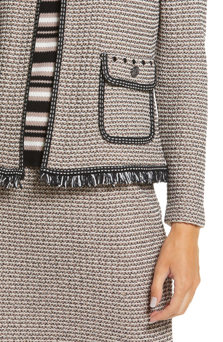 Ming Wang Tweed Knit Jacket, Alternate, color, 