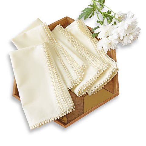 Linen Dinner Napkins Set of 4, 20 x 20 Inch for Dining Table, Holiday and Everyday Table Decor - Maddie