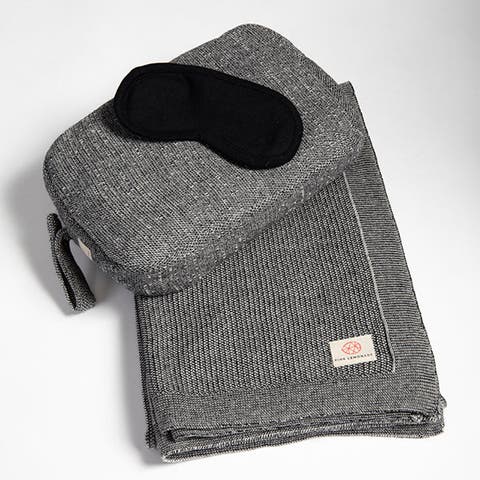 Shades Organic Cotton Travel Blanket and Eye Mask Set