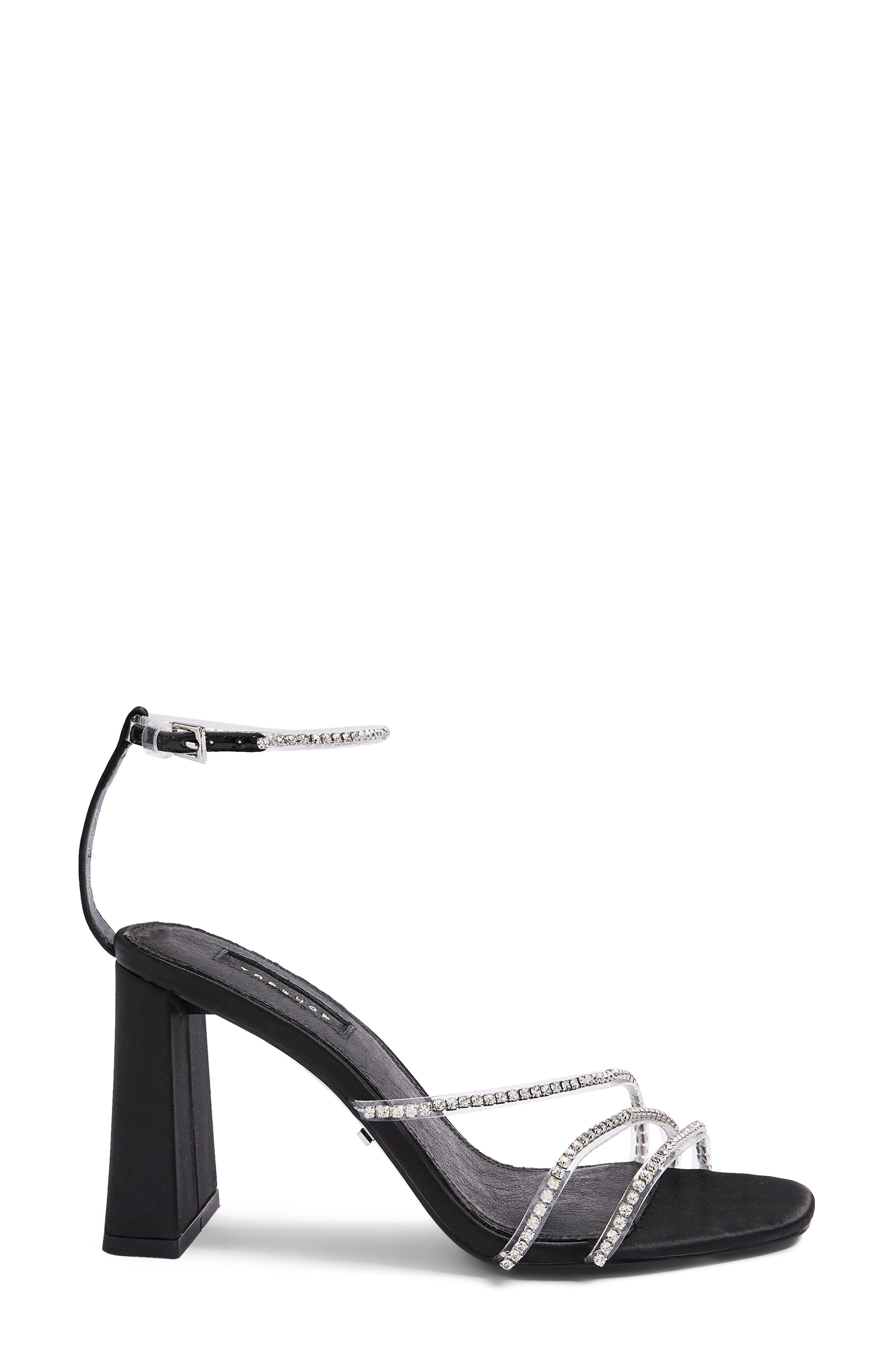 Topshop Sky Diamonte Ankle Strap Sandal, Alternate, color, 