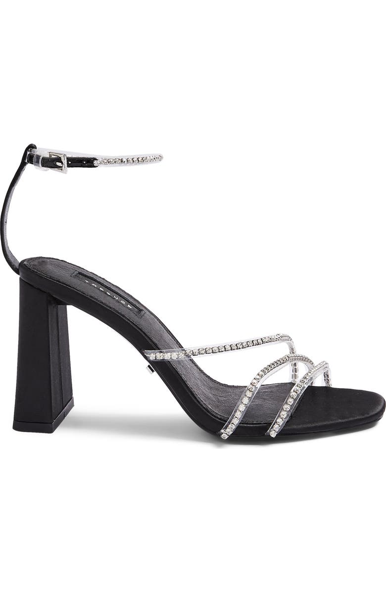 Topshop Sky Diamonte Ankle Strap Sandal, Alternate, color,