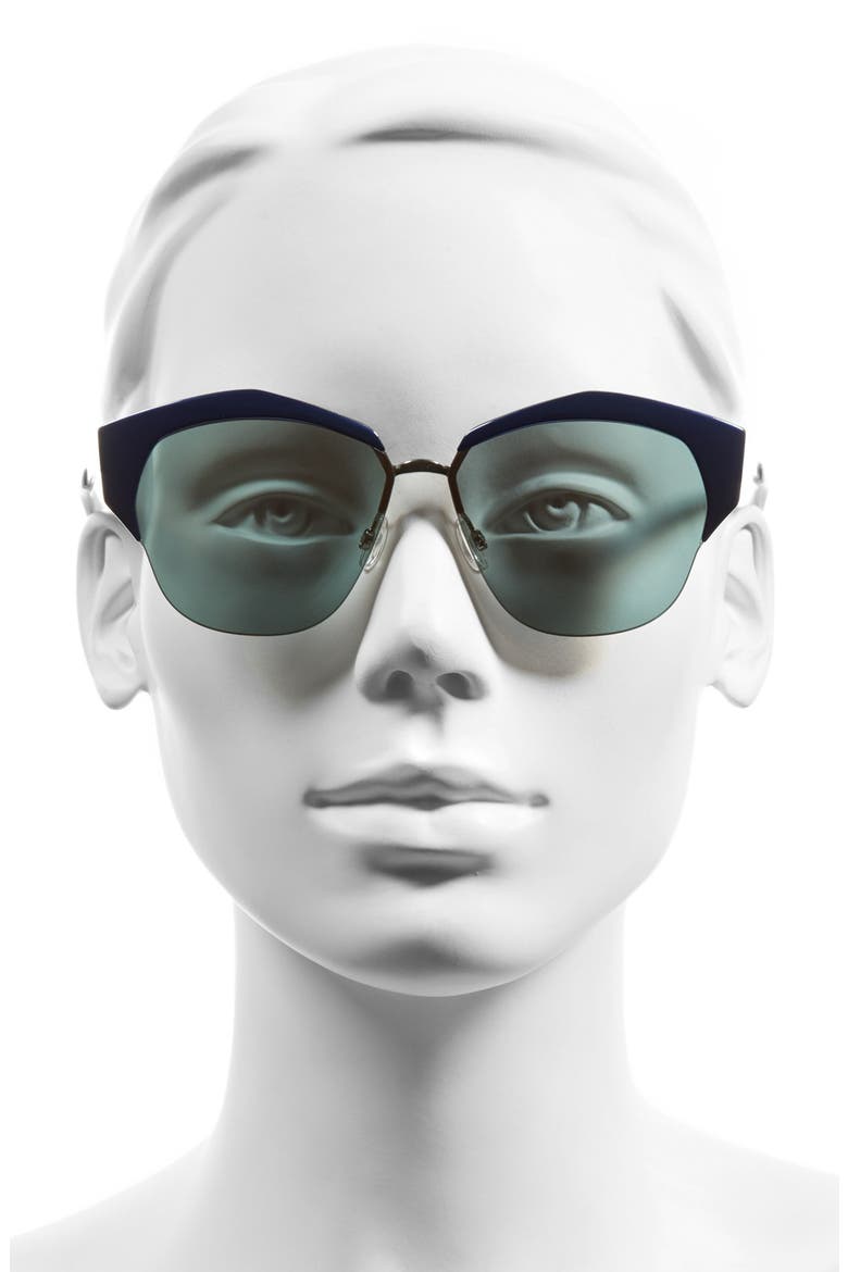 'Mirrors' 55mm Cat Eye Sunglasses, Alternate, color, BLACK/ SHINY BLUE