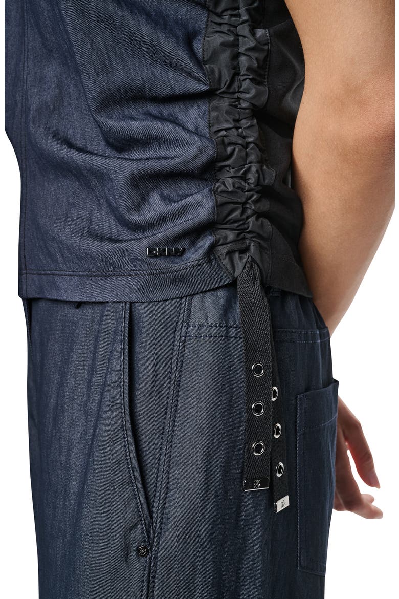 Side Ruched T-Shirt, Alternate, color, DARK INDIGO WASH