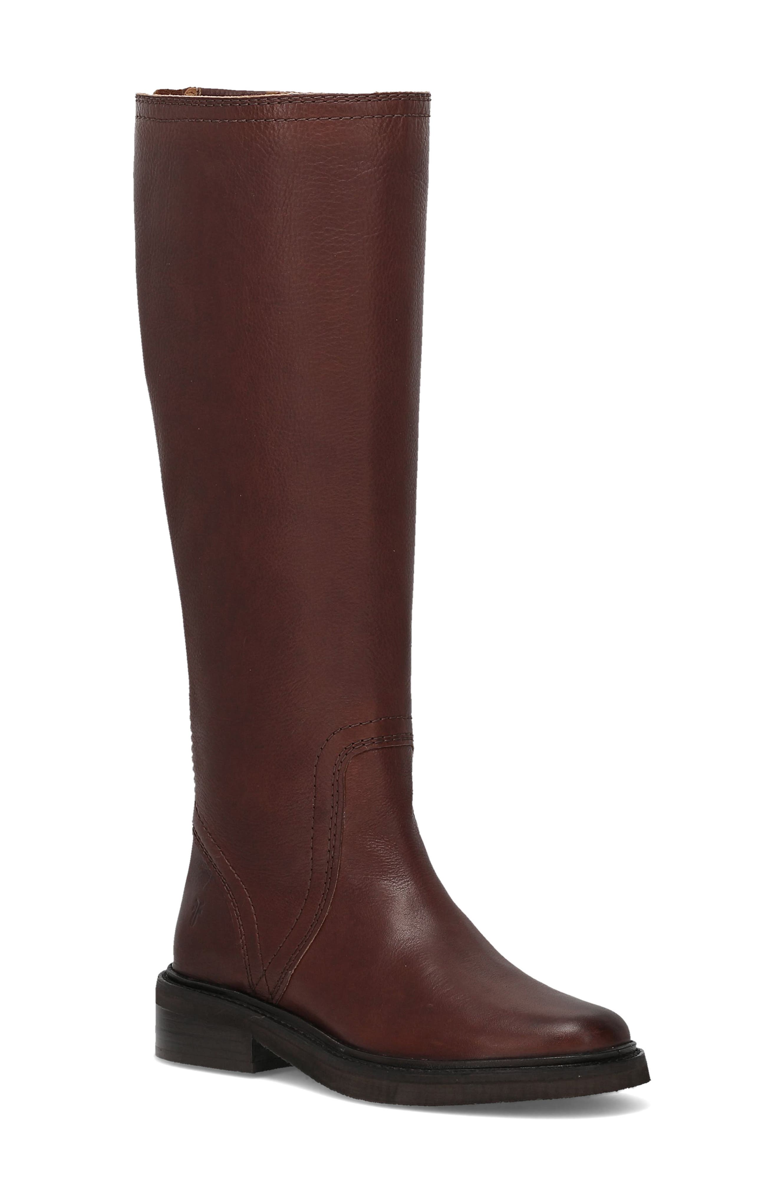 Phoebe Leather Tall Boot, Main, color, CHESTNUT