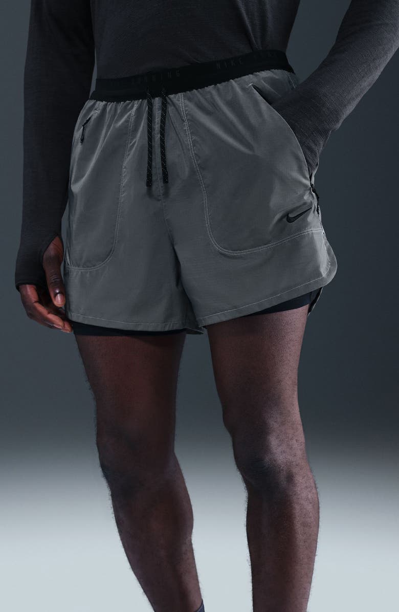 Nike Dri-FIT 2-in-1 Reflective Running Shorts, Alternate, color, Black/ Reflective Silver