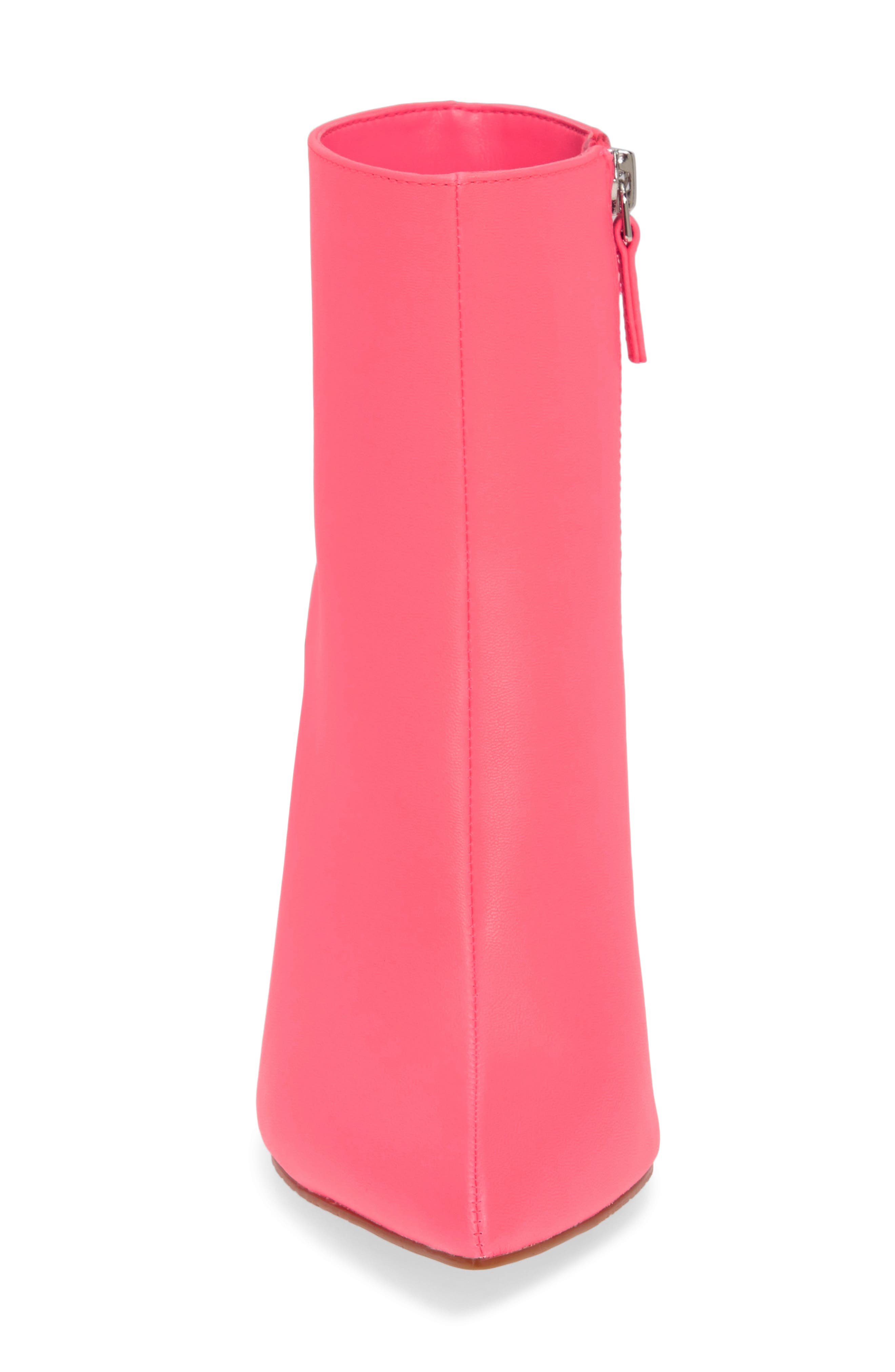 Maisie Bootie, Alternate, color, NEON PINK FAUX LEATHER