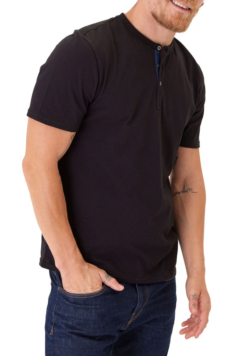 Chester Classic Short Sleeve Henley, Alternate, color, BLACK