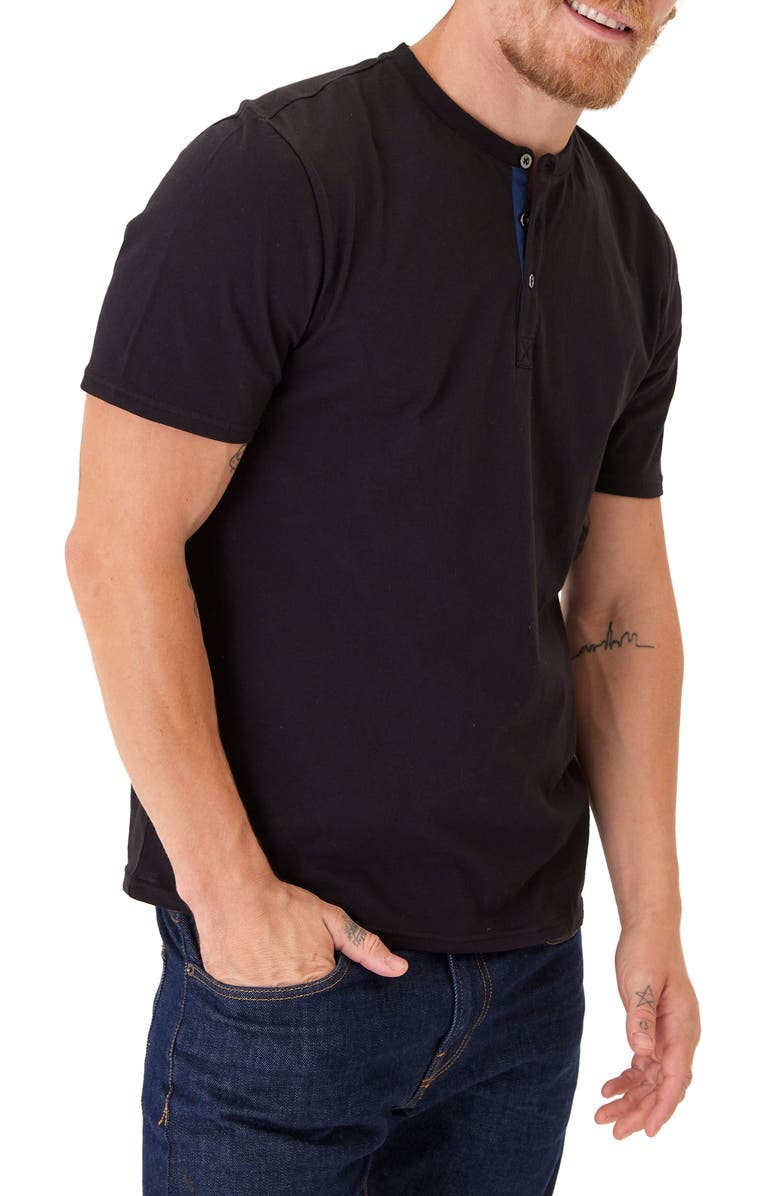 Threads 4 Thought Chester Classic Short Sleeve Henley, Alternate, color, Black