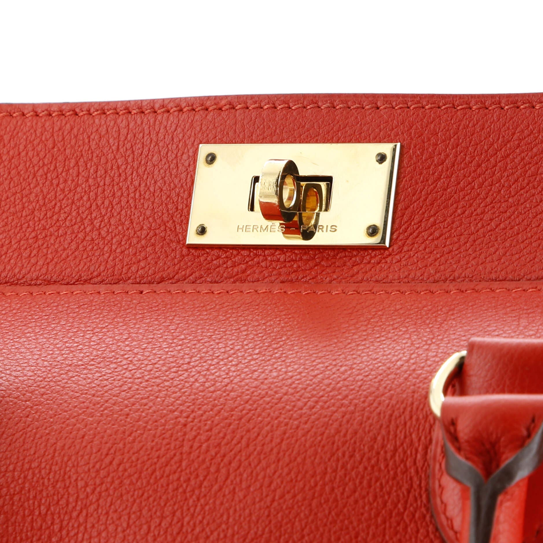 Pre-Owned Hermes Toolbox Bag Evercolor 20, Alternate, color, Rouge Tomate