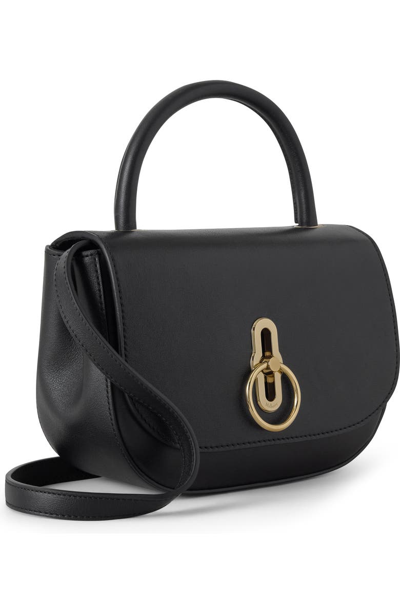 Mulberry Small Amberley Leather Top Handle Bag, Alternate, color, Black