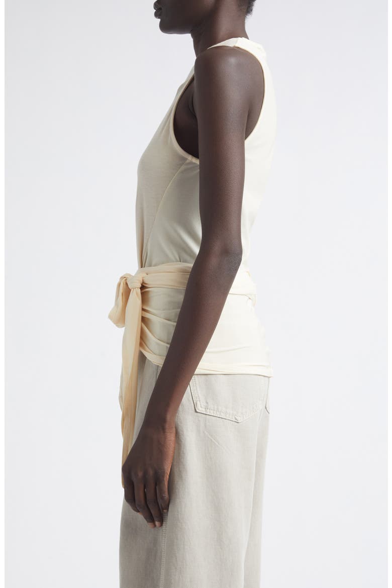 Sleeveless Jersey Wrap Top, Alternate, color, CREAM