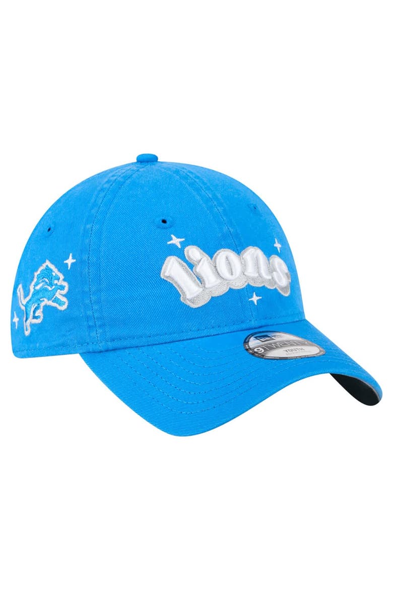 Girls Youth New Era  Blue Detroit Lions Cheer 9TWENTY Adjustable Hat, Main, color, Blue