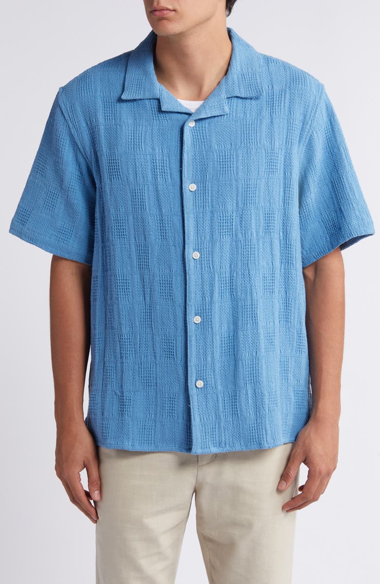 Wax London Didcot Relaxed Fit Patchwork Cotton Camp Shirt, Alternate, color, 