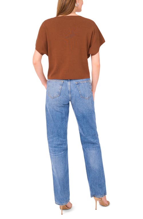 Halogen ® Short Sleeve Crop Sweater In Brown