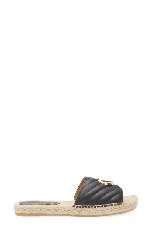 Valentino By Mario Valentino Clavel Espadrille Slide Sandal In Black