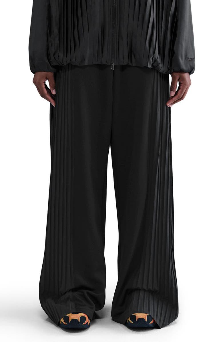 Nike Pleated Wide Leg Pants, Main, color, Black/ Sail