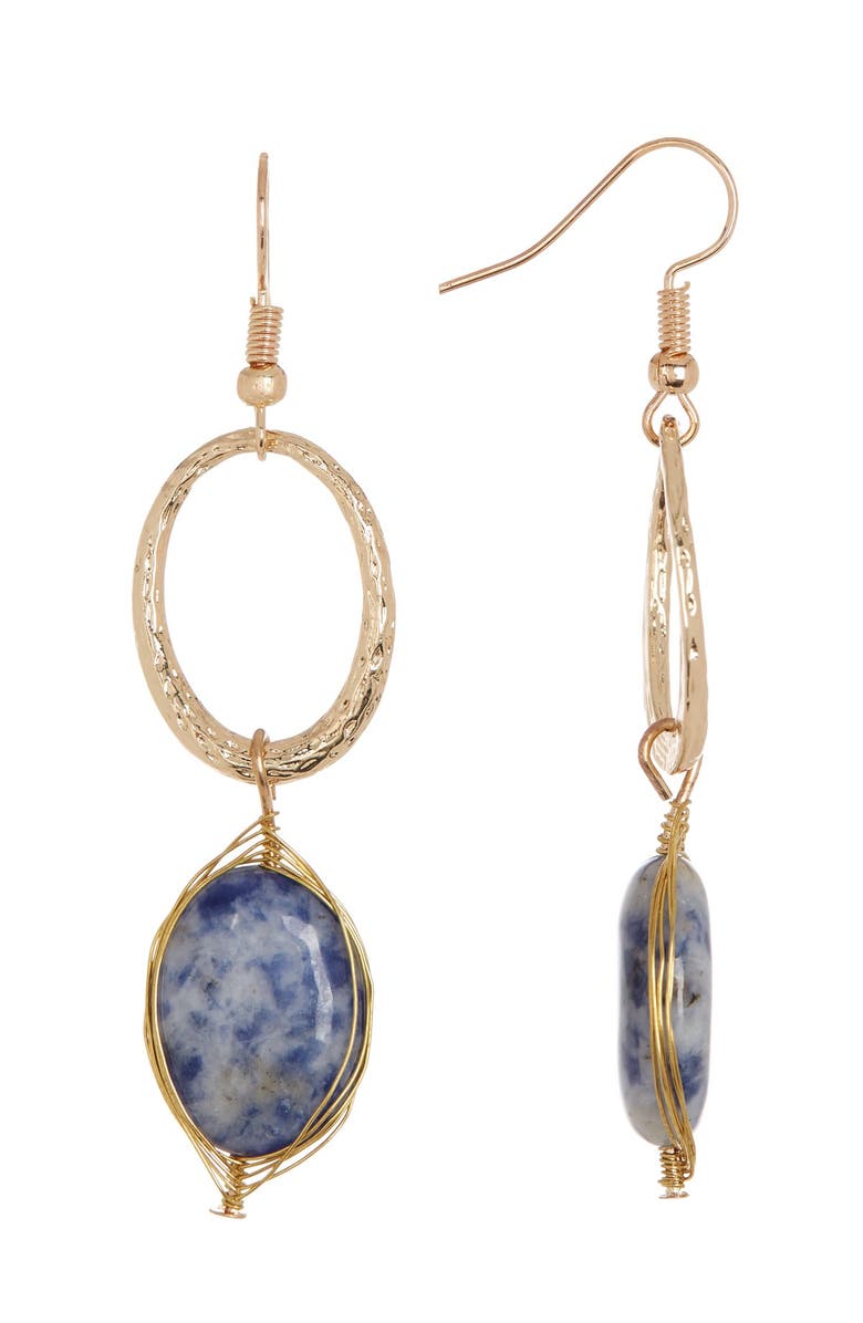 OLIVIA WELLES Earth Stone Earrings, Main, color, Blue/ Gold