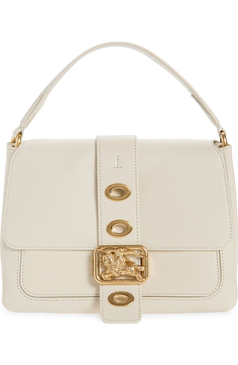 Burberry Small Rider Leather Top Handle Bag, Main, color, Soap