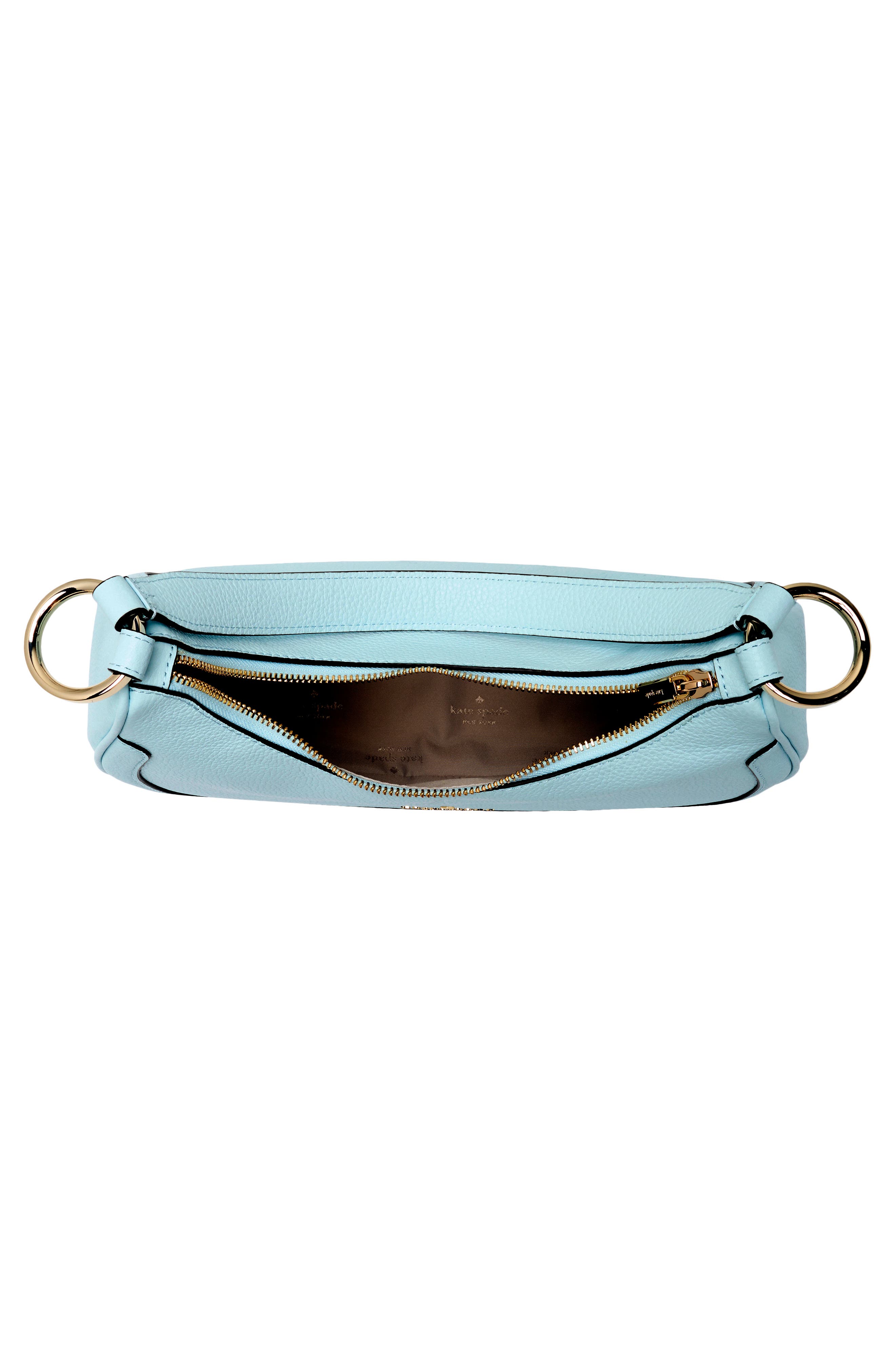 Leila Pebbled Leather Shoulder Bag, Alternate, color, CRISP SKY