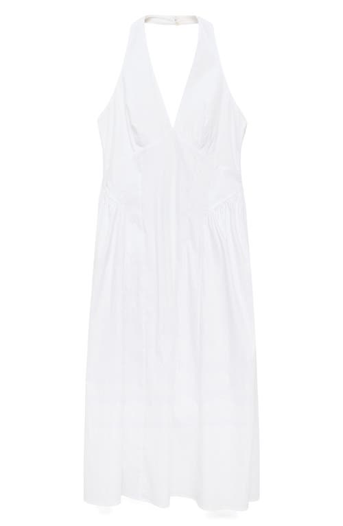Mango Cotton Blend Halter Midi Dress