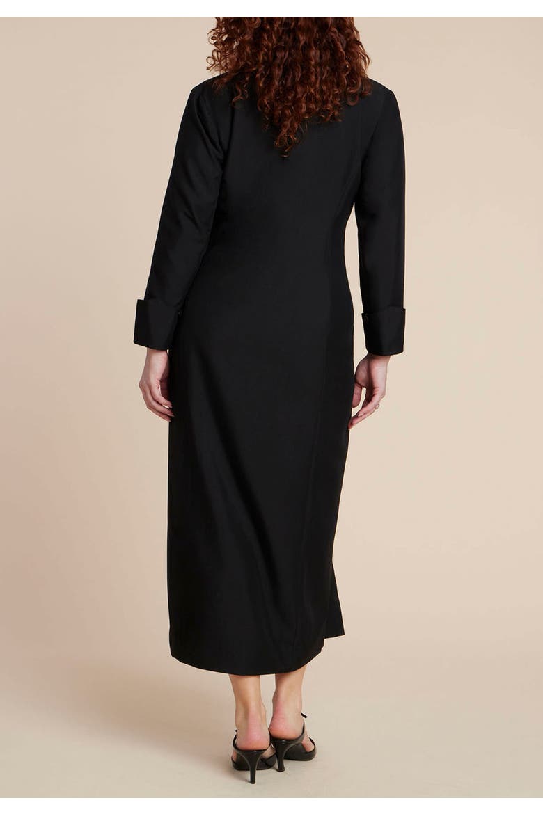 Colorblocked Maxi Blazer Dress, Alternate, color, BLACK ONYX