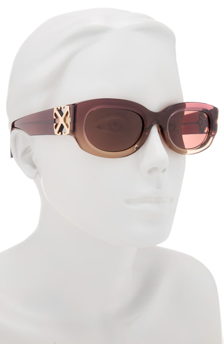 Off-White Palmer 52mm Gradient Cat Eye Sunglasses, Alternate, color, Gradient Burgundynude