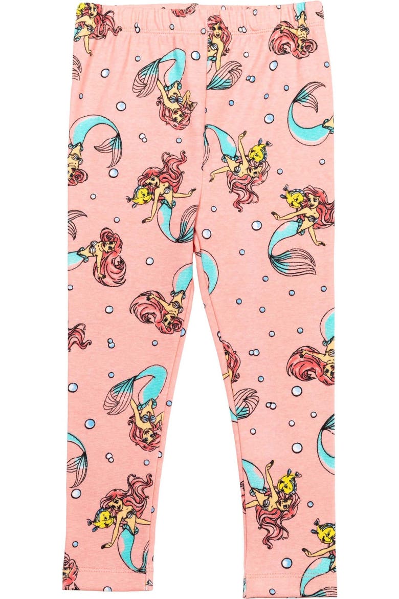 The Little Mermaid Princess Ariel Glitter T-Shirt and Leggings Set, Alternate, color, Ariel Flounder Coral
