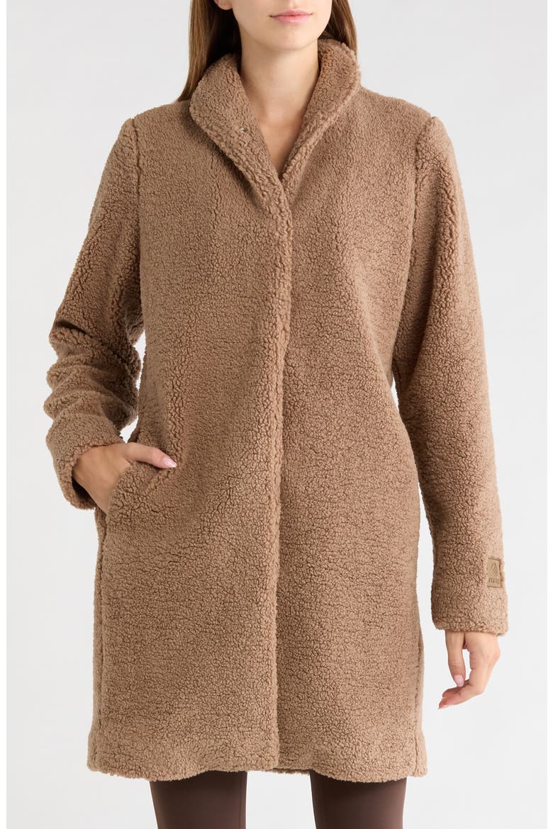 Berber Faux Shearling Long Coat, Alternate, color, CARIBOU
