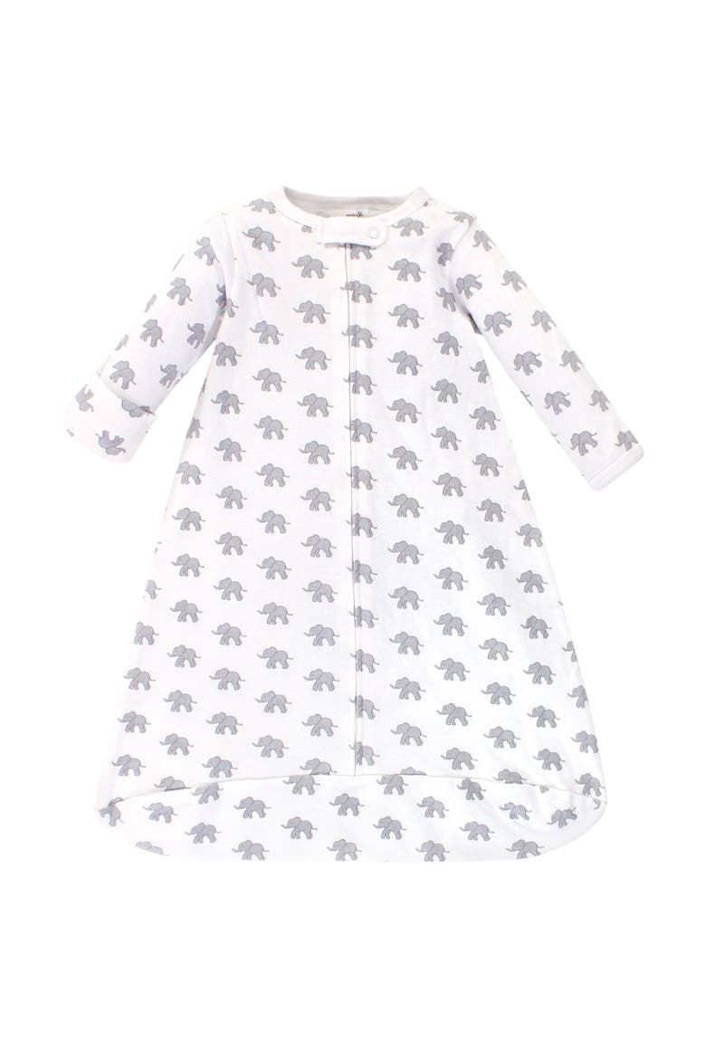 Organic-Cotton Long-Sleeve Wearable Sleeping Bag, Sack, Blanket, Alternate, color, Marching Elephant